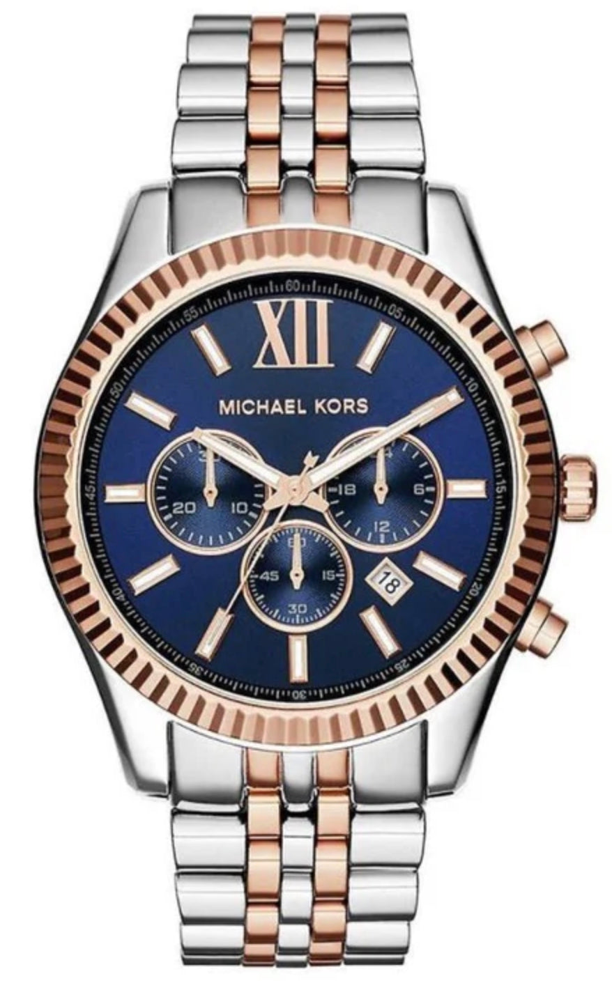 Michael Kors MK8412 Men's Lexington Chronograph Two Tone Blue Watch