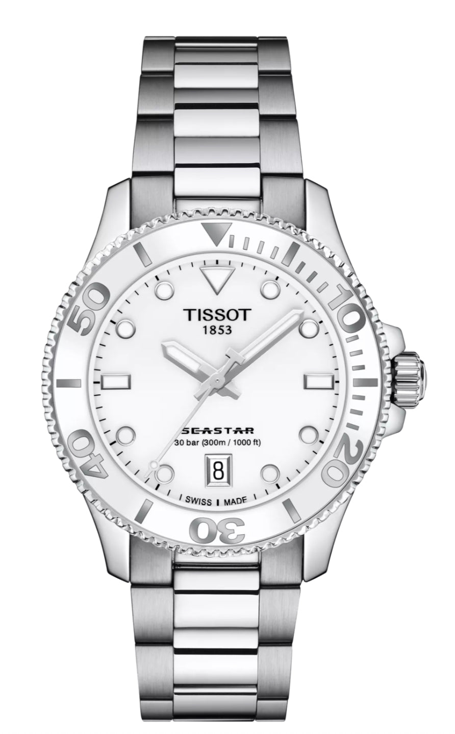 Tissot Seastar 1000 Ladies 36mm White Dial Watch T120.210.11.011.00