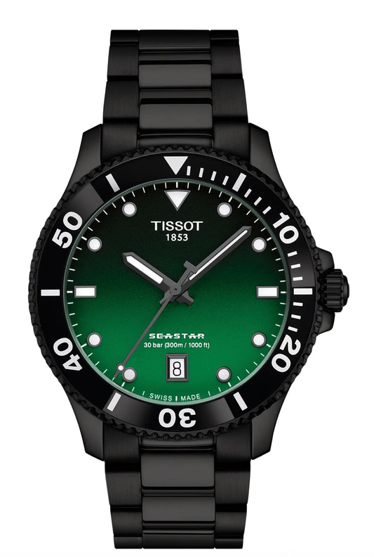 Tissot Seastar 1000 Men's 40mm Green Dial Quartz Watch | T120.410.33.091.00