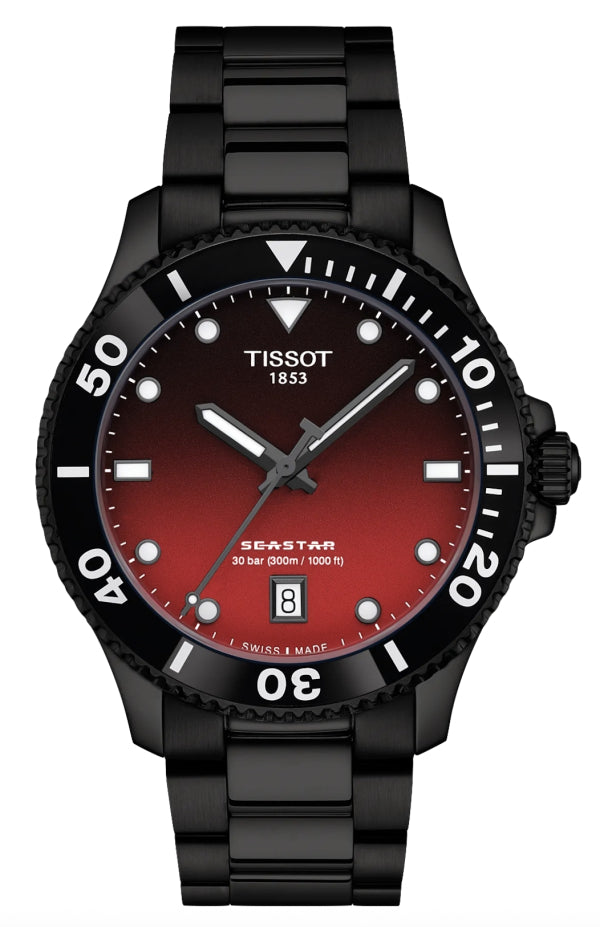 Tissot Seastar 1000 40mm Men's Red Dial Quartz Watch | T120.410.33.421.00