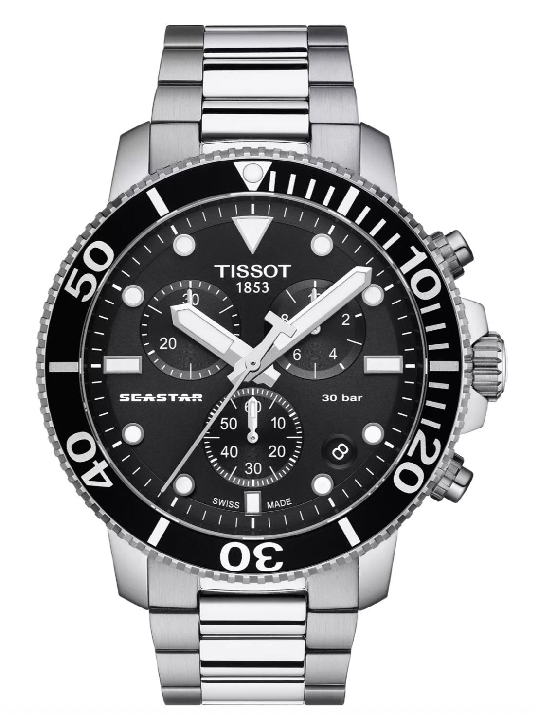 Tissot Seastar 1000 45.5mm Men's Black Dial Chronograph Watch T120.417.11.051.00