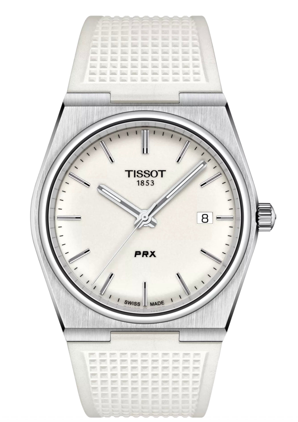 Tissot PRX 40mm Men's White Dial Silicone Strap Quartz Watch T137.410.17.011.00