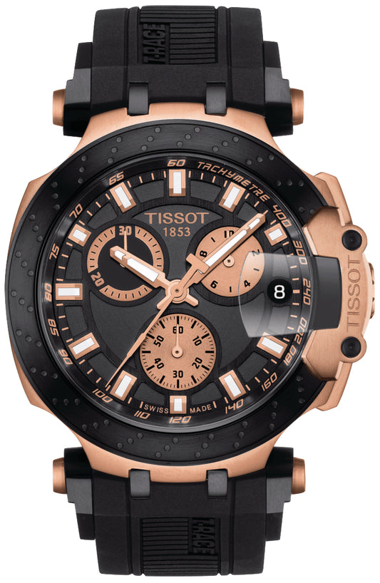 Tissot Men's T-Race Black & Rose Gold Chronograph Quartz Watch | T115.417.37.051.00