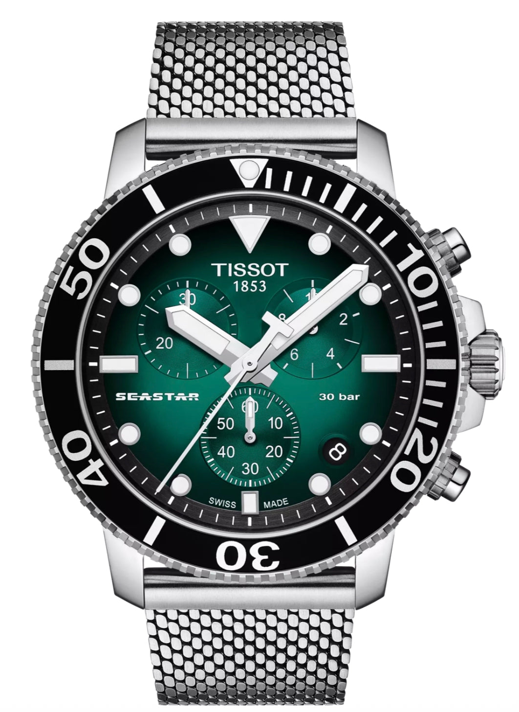 Tissot Seastar 1000 45.5mm Men's Green Chronograph Watch T120.417.11.091.00