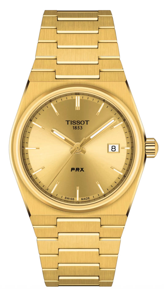 Tissot PRX 35mm Ladies Gold Tone Watch T137.210.33.021.00