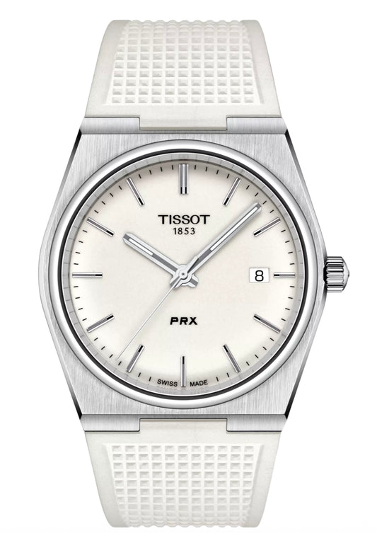 Tissot PRX 40mm Men's White Dial Silicone Strap Quartz Watch T137.410.17.011.00